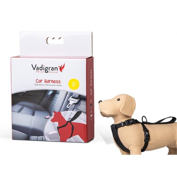 Harnais et Ceinture de sécurité voiture. Taille S. pour chien.-Vadigran 5,000000 Noir
