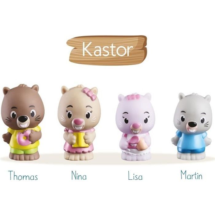 KLOROFIL Lot de 4 personnages famille Kastor