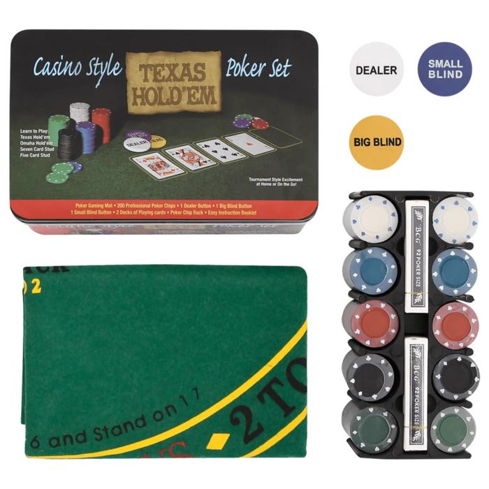 Jeu de jetons de poker - vidaXL - Set de 200 jetons - Mallette de transport - Multicolore - Professionnel