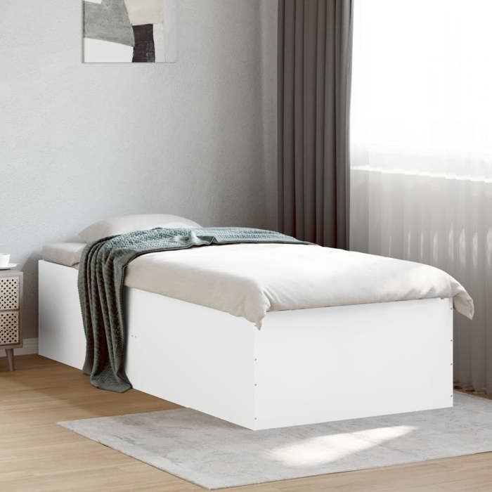 SALE 2025Structure/Cadre de lit - Lit 1 personne - blanc 90x190 cm 39.6 Kg 7901