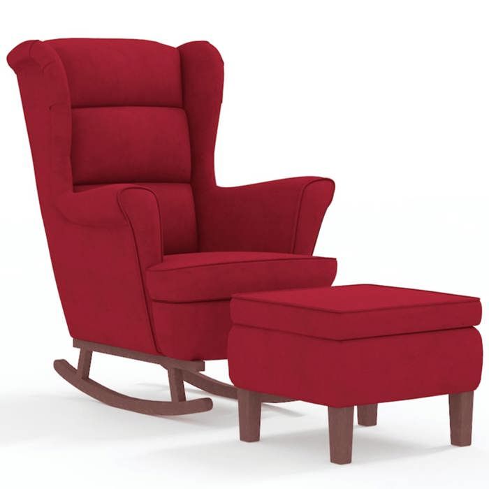 FEEOHOME Fauteuil à Bascule, Chaise à Bascule, Fauteuil Allaitement Chambre Bebe, Rocking Chair Allaitement, Velours Teddy Pour Chambre à Coucher Et Salon, Dossier à Carreaux | Votre Wishlist Sur