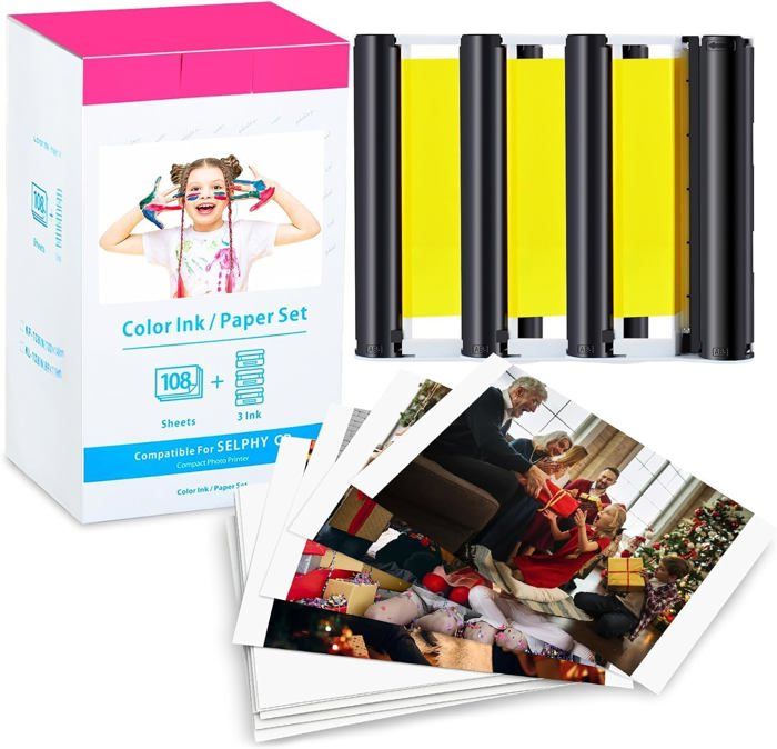 Compatible Con Tinta Y Papel Canon Selphy CP1500 CP1300, KP-108IN KP108, Cartuchos De Tinta De 3