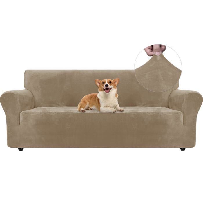 Ystyle Housse de Canapé 3 Places en Velours Universelle Housse Canape Protection Chat Chiens Griffures Camel