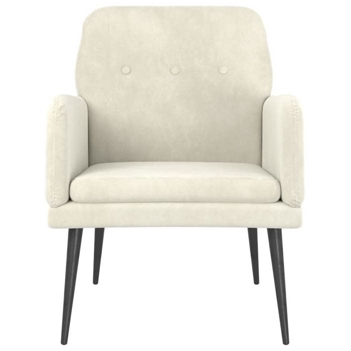 CLARENCE® Fauteuil simple - Chaise-Canapé - pour salon/chambre/bureau - Crème 62x79x79 cm Velours LV5115