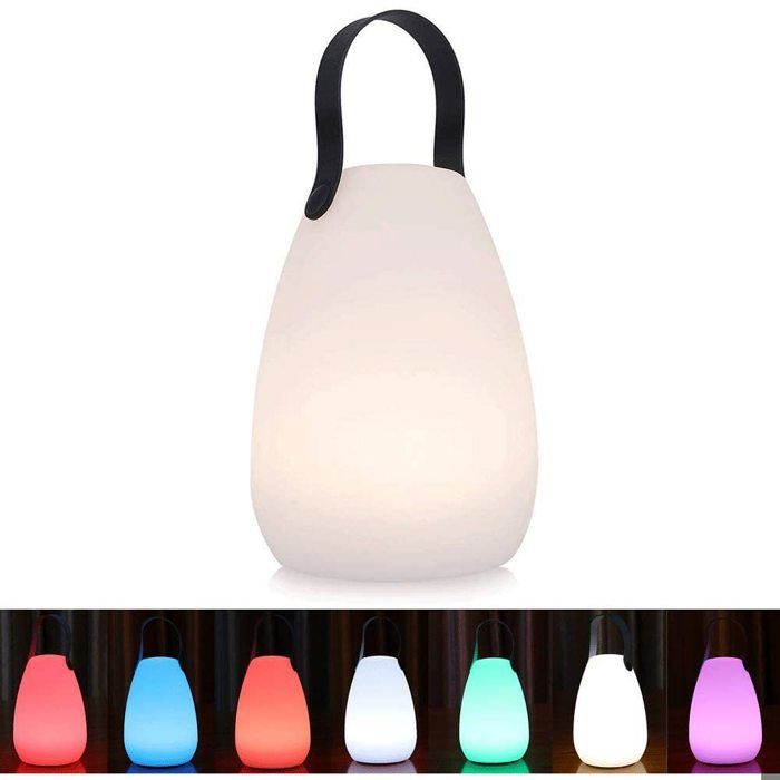Lampe de Table Chevet Portative LED : Étanche rechargeable sans fil multicolore dimmable jardin/terrasse/intérieur