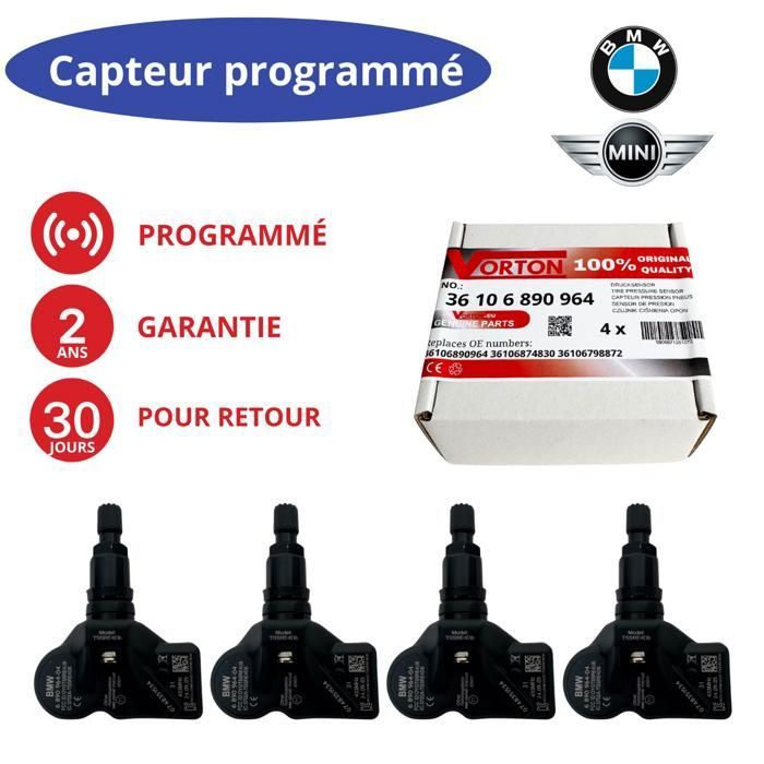 Mini R56 Tpms Module Test 4x capteurs TPMS préprogrammés 433MHz pour MINI Cooper R56 R55 R60 R58 ...