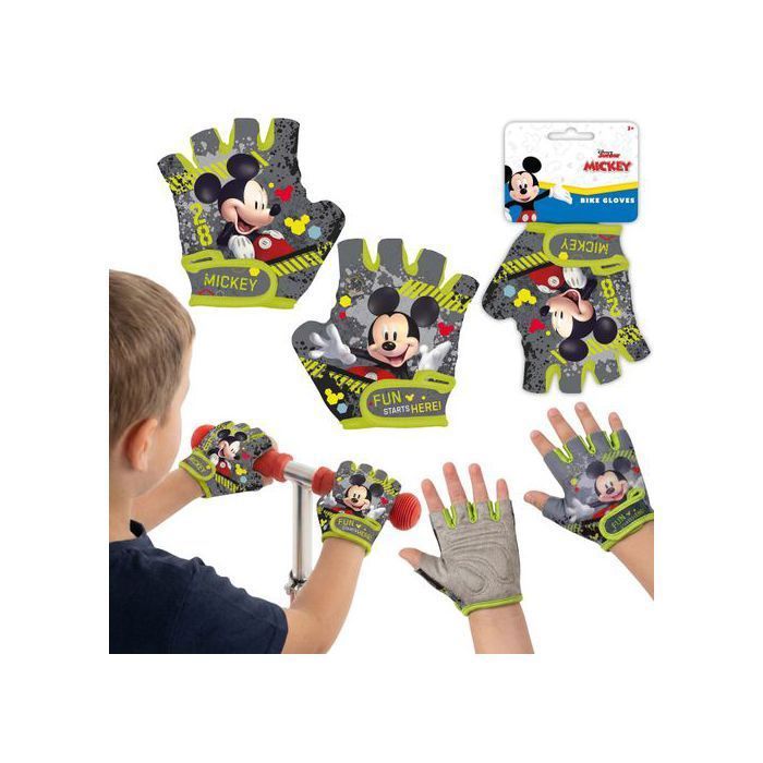 DISNEY Mickey Mouse Gants de protection pour enfants pour vélos et trottinettes fermetures auto-agrippantes pour garçons