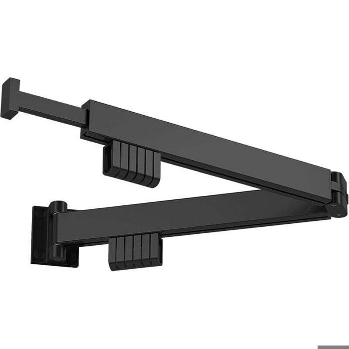 Séchoir à linge mural extensible - ZOR® - Rotatif à 360° - Noir - Deux plis - 10x5x30 cm - Supporte jusquà 80 kg