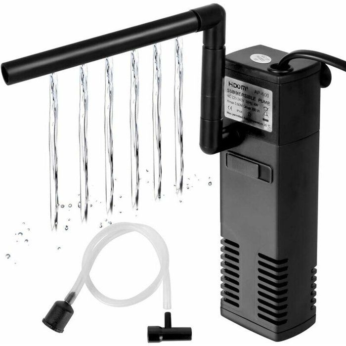 Filter Aquarium à Débit dEau 4 W 600L/H Filter Intern voor Aquarium 60L Filter Pompe Aquarium met éponges Filters voor Poisson