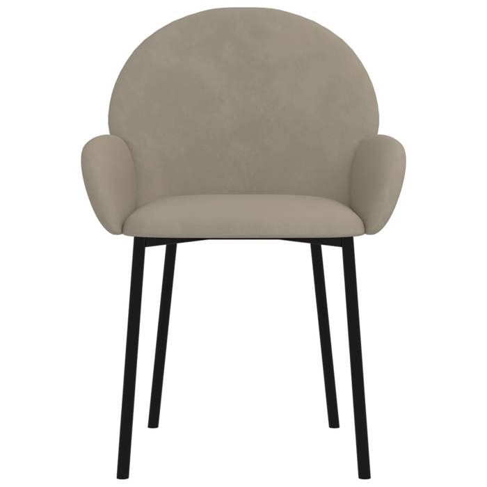 Chaises cuisine(2 pcs) - Gris - Chaises à manger - 2 personnes - Gris clair Velours 58x57x78.5 cm F3257
