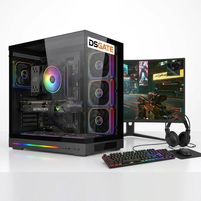 Pack DSGate PC Gamer Premium – Ryzen 7 – GeForce RTX 5060 Ti 8 Go – DDR4 – SSD – Windows 11 + Écran 24 5 165 Hz + Combo G LAB – Assemblé France Neuf - vue 4