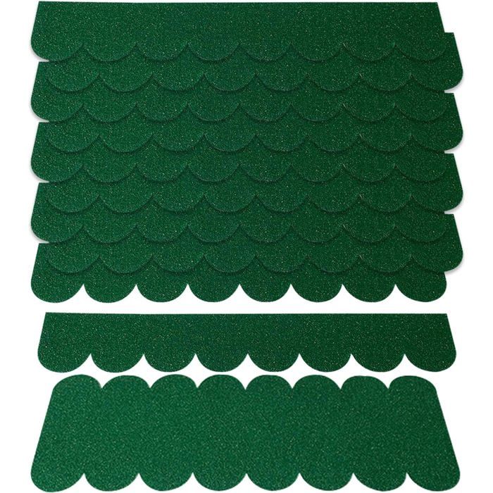 Mini Bardeaux Toiture Auto-adhésifs - 30 Pièces - Bitume Vert Imperméable - Protection Toit Nichoirs et Cages - Pour Hôtel RATELIER
