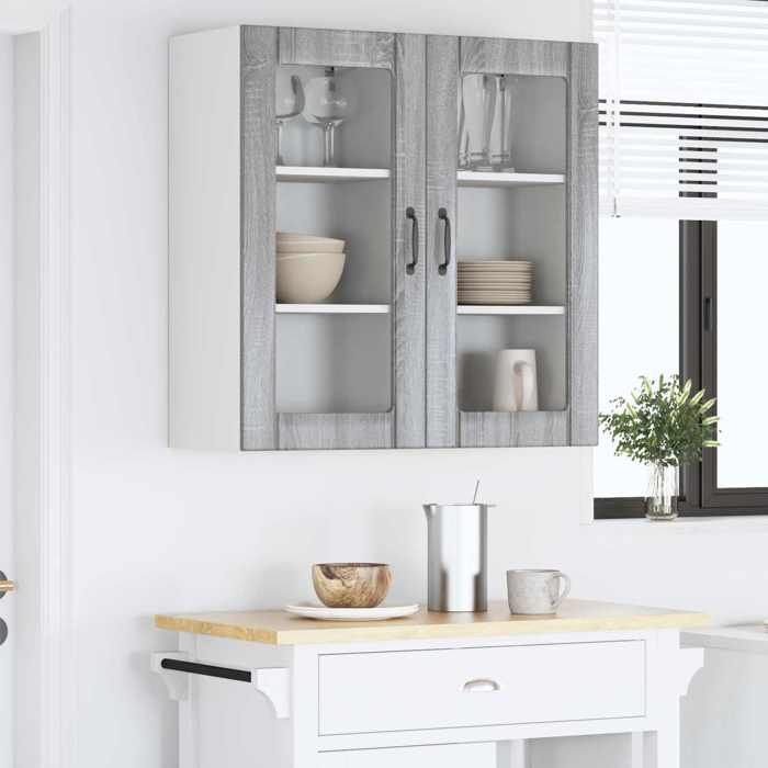 Meuble Rangement - HAOSHOP - Armoire de cuisine avec porte 2 pcs Gris Sonoma 40 x 31 x 80 cm&01_41624