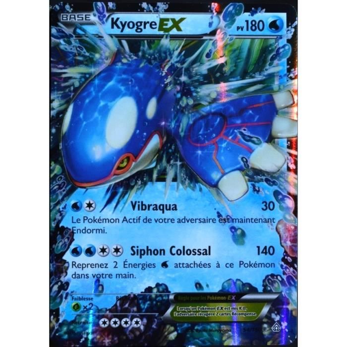 carte pokemon 54 160 kyogre ex 180 pv serie xy cdiscount jeux jouets