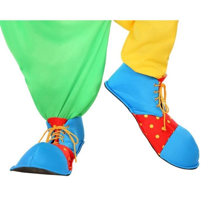 Chaussures de clown rouges et bleues - ATOSA - 36 cm - pour adulte - idéales pour soirées à thème et carnaval