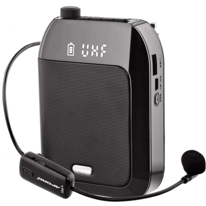 Amplificateur De Voix Portable Avec Micro Clip Sans Fil - Rechargeable, Lecteur MP3/TF/USB, Bluetooth - Pour Enseignants, Guides