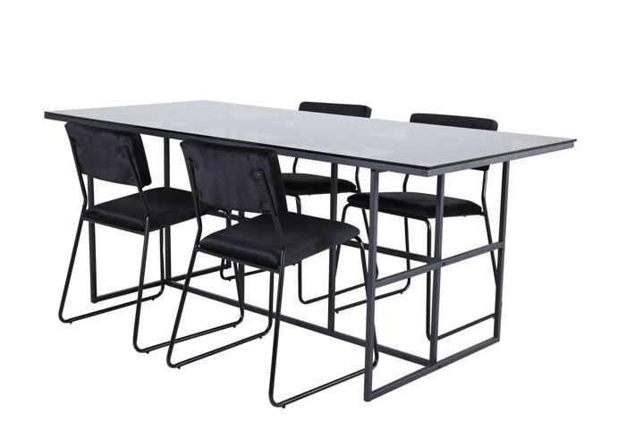 Hauss Spole – Ensemble table et chaises 4 places – Table 108 x 65 x 75 cm en Hauss Spole – Ensemble table et chaises 4 places – Table 108 x 65 x 75 cm en
