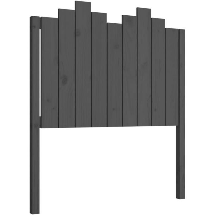 Tête De Lit En Pin Massif VidaXL - Design Classique Gris, Dimensions 96x4x100 Cm, Pour Un Style Rustique Et Apaisant - 9