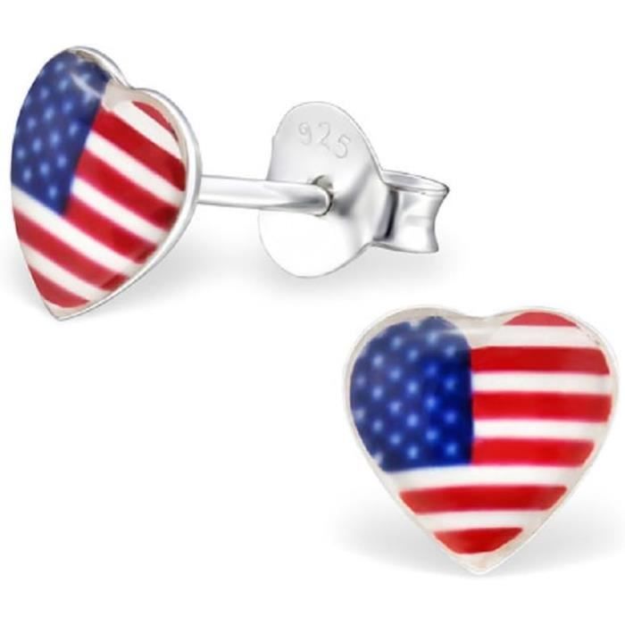 Boucles D'oreilles Patriotiques USA 4 Juillet - Étoiles Du Drapeau, Neuf Sans Emballage, Origine Chine