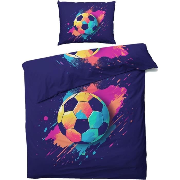 Housse De Couette 140X200 Foot, Parure De Lit 1 Personne, Motif