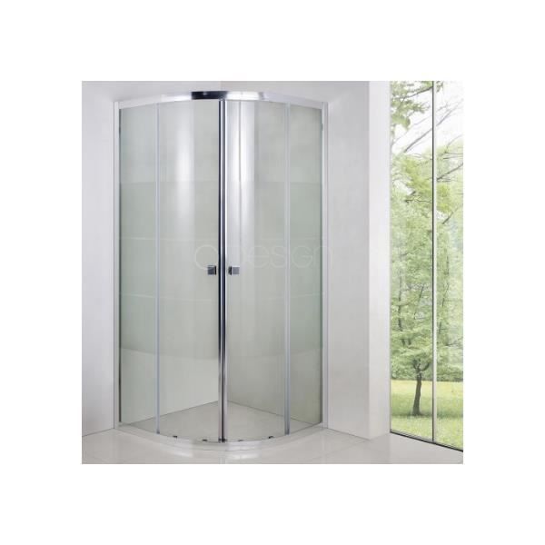 Paroi Semi Circulaire Avec Portes Coulissantes 80x80 Cm Finition