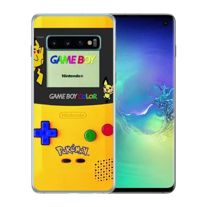 Coque Pour Samsung Galaxy S10 Game Boy Color Pikachu Jaune Pokémon