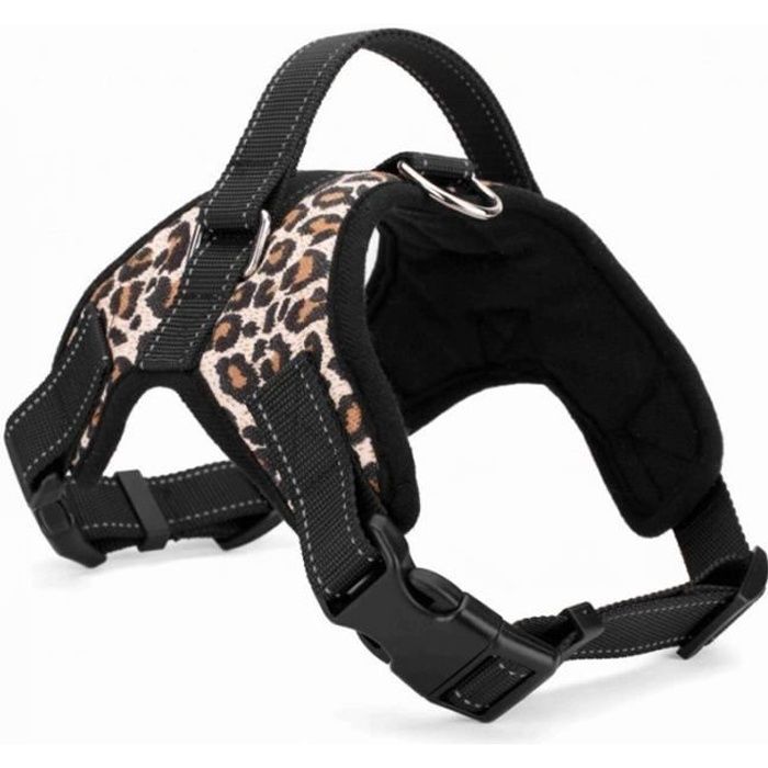 Harnais Chien Petit - Taille S - Coloris Leopard - Réglable, Rembourré Et Doux Avec Poignée - Top Qualite !