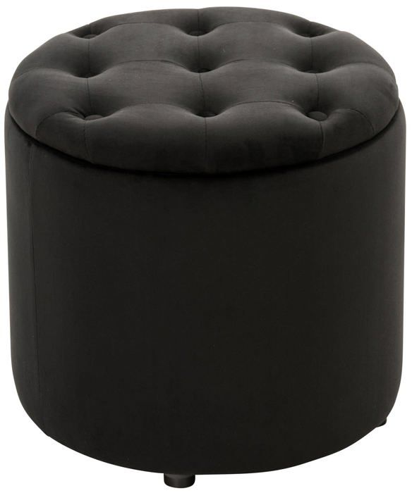 Pouf tabouret coffre - Décoshop26 - Tissu velours noir - 42 cm - 44 cm - Rangement intégré Pouf tabouret coffre - Décoshop26 - Tissu velours noir - 42 cm - 44 cm - Rangement intégré
