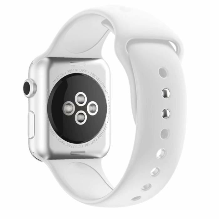 Bracelet Pour Votre Apple Watch Series 4 44mm Series 3 2 1 42mm En Silicone Boucle Double Blanc Achat Bracelet Montre Connec Pas Cher Avis Et Meilleur Prix Cdiscount