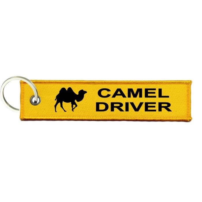 Porte cles clefs dromadaire pilote conducteur moto Jaune Noir ...