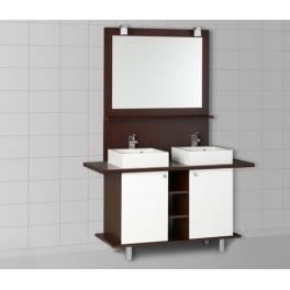 Meuble Salle De Bain Double Vasque Venezia 100 136 Wenge Blanc