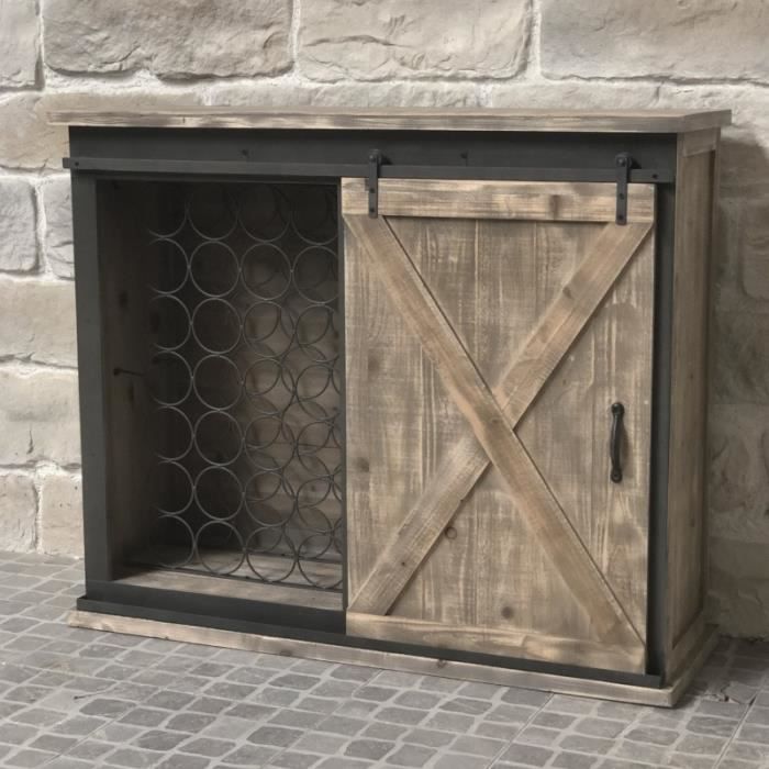 Bahut Bar Buffet Industriel Meuble De Rangement Bouteilles Verre