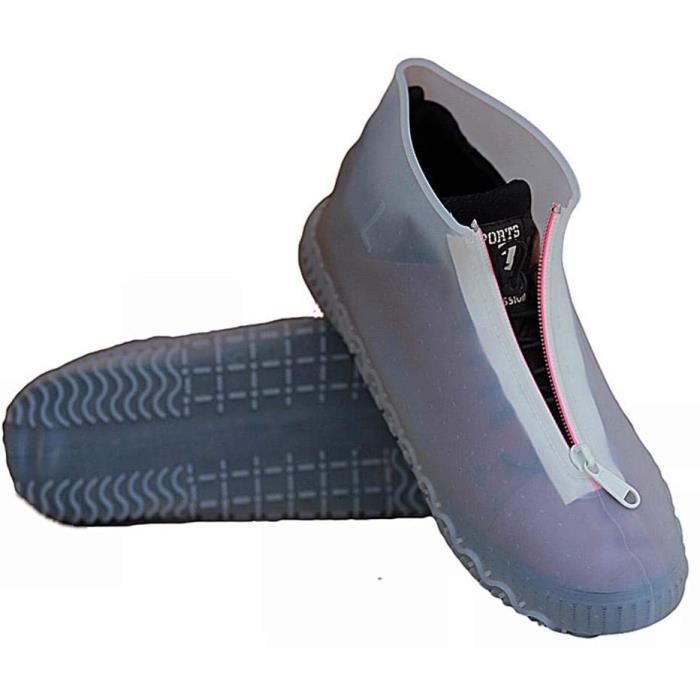 couvre-chaussures en silicone, imperméable Couvre chaussures avec protège, chaussures en caoutchouc antidérapants, Transparent, S