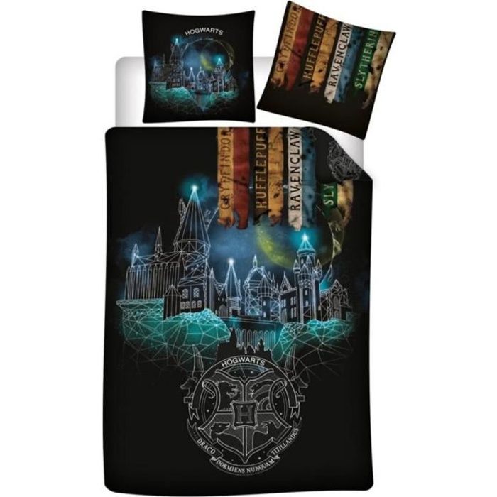 Parure de lit - HARRY POTTER - Poudlard - 140x200cm - 100% microfibre - Enfant