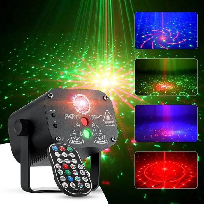 Lampe Projecteur RGB Avec Télécommande - 60 Motifs, Rotation 360°, USB, Pour Fêtes Et Soirées
