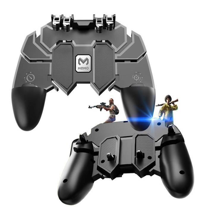 Manette PUBG Mobile, Manette de Jeu à 6 Finger Trigger Contrôleur de Jeu Mobile PUBG, Contrôleur de Visée Sensible Shooter Joysticks Manette PUBG Mobile, Manette de Jeu à 6 Finger Trigger Contrôleur de Jeu Mobile PUBG, Contrôleur de Visée Sensible Shooter Joysticks -