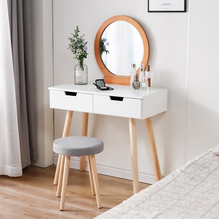 Jeobest Coiffeuse Moderne Table De Maquillage L 80 X H 128 Cm