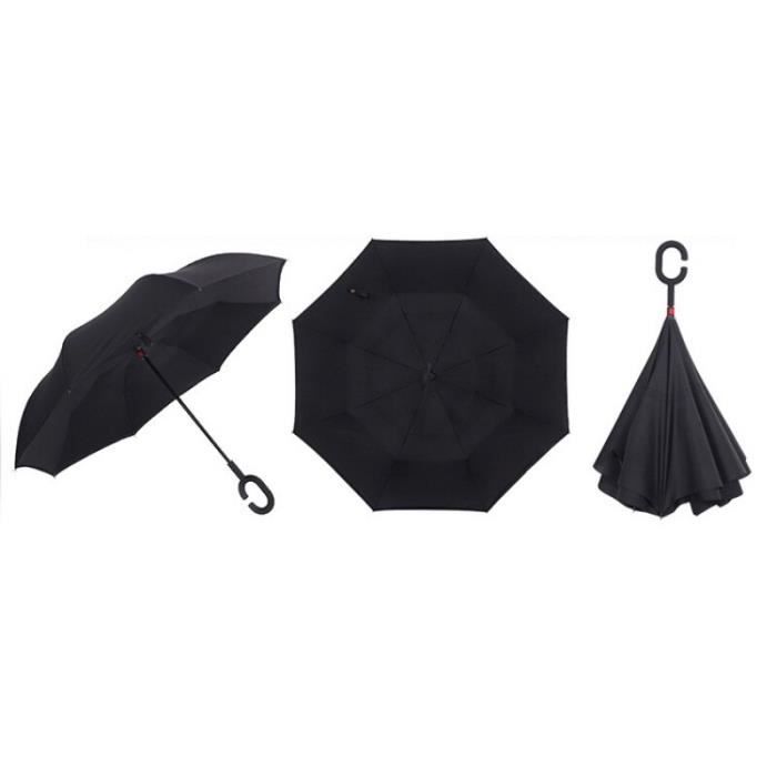Femmes Double Couche Parapluie Automatique Trois Pliable Anti-UV pluie soleil Coupe-vent