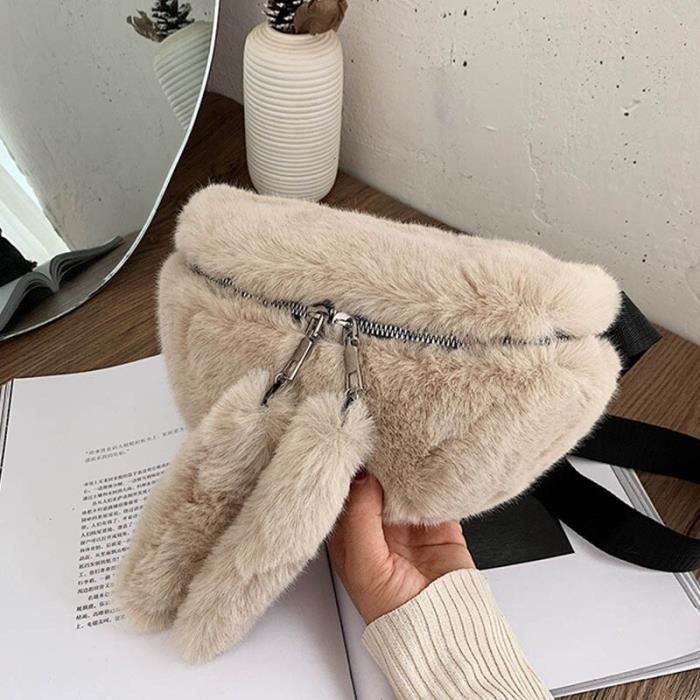 Sac Banane Gris Clair Sac Banane bandouli re en fourrure pour