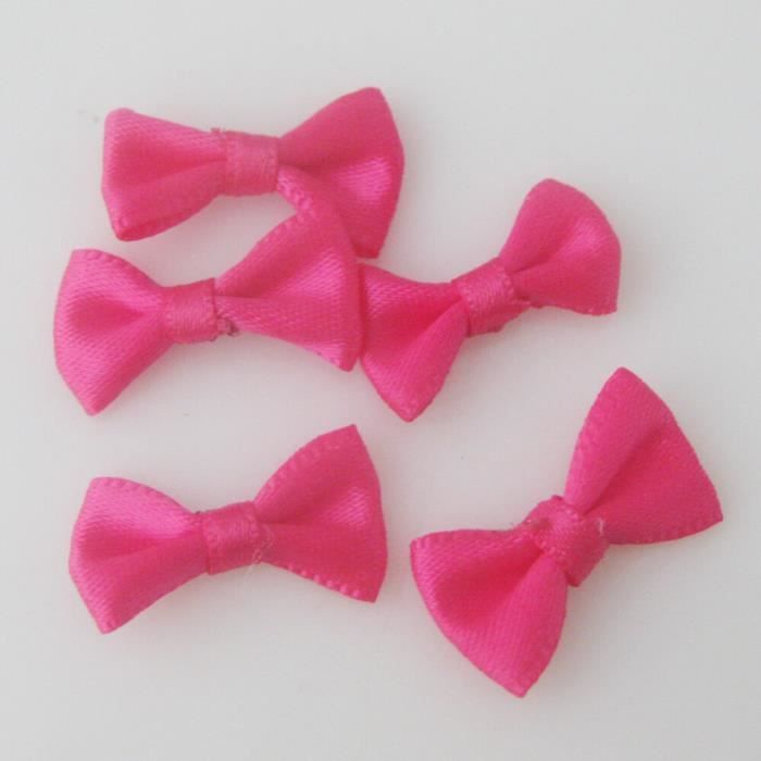 Décoration Mariage DIY 100 Mini Nœuds Ruban Satin Rose 2,5cm - Préfaits Pour Craft, Mariage, Cadeaux - Lot Économique Nœuds Prêts à L'emploi