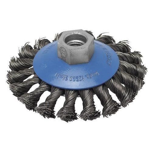 Brosse conique à fils torsadés Ø 100 mm M14 - vue 1