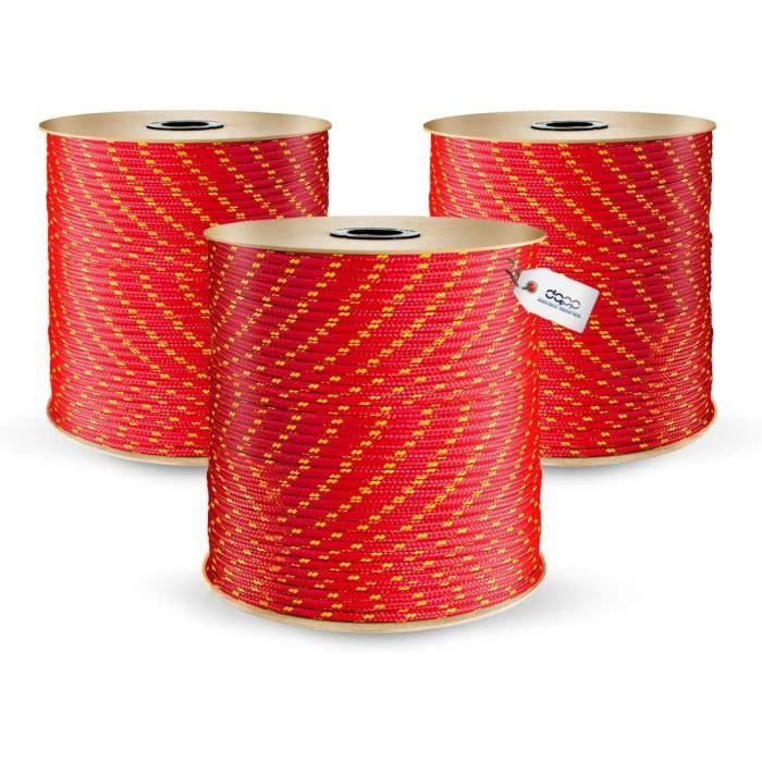 Corde Polypropylene | Rouge | 100 Mètres | 2 Millimètres D'Épaisseur ...