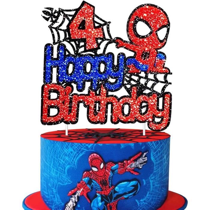 4 Joyeux Anniversaire Gâteau Topper,Déco Gâteau Anniversaire Fille With