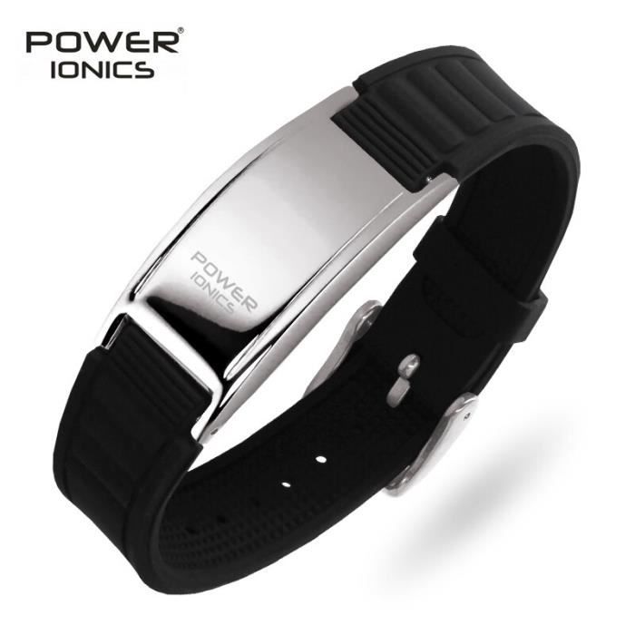Bracelet Q61FE Puissance ionique antifatigue silicone Titane ions ...