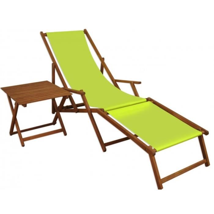 chaise longue de jardin - erst-holz - 10-306ft - bois massif - vert - pliant