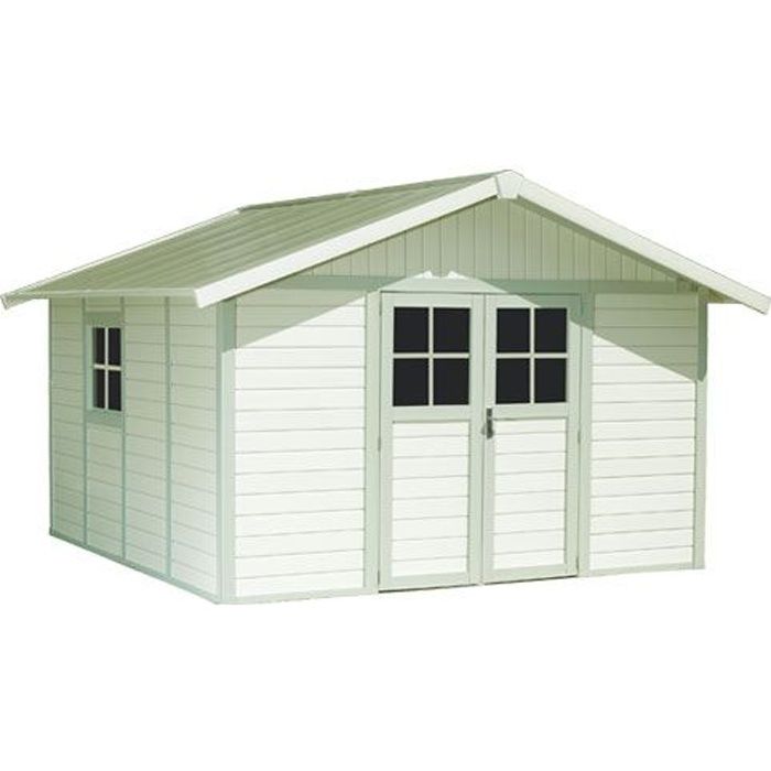 Abri de Jardin PVC "Deco" 11m² grisvert Grosf... Cdiscount Jardin