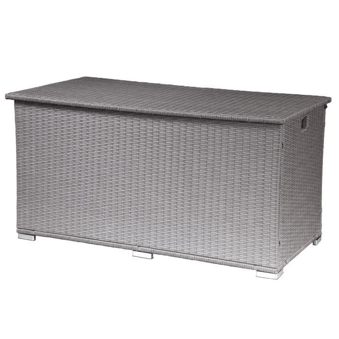 Coffre De Rangement Aleria Xl En Resine Tressee Gris Brosse Interieur Creme Achat Vente Coffre D Exterieur Coffre De Rangement Cdiscount