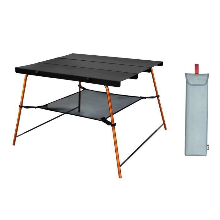 Table De Camping Pliante Aluminium - Portable, Réglable En Hauteur, Plateau Bois