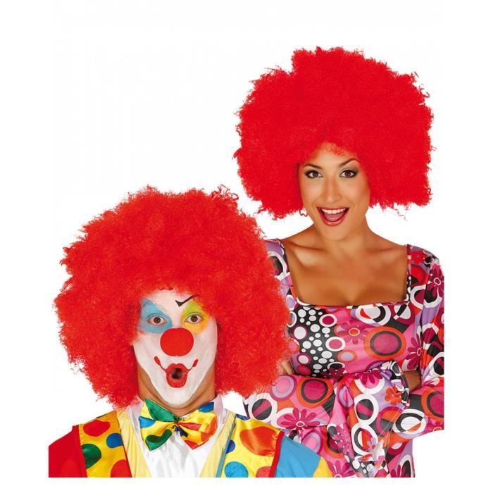 perruque clown rouge