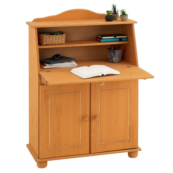 Bureau En Pin Massif Salsa Achat Vente Pas Cher